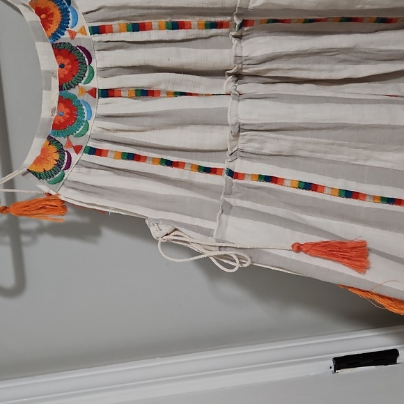 Altar'd State Women's Bohemian Embroidered Dress with Tassels M - Picture 4 of 12